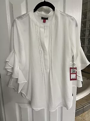 Vince Camuto Garden Romance Blouse 3/4 Flowy Sleeves New Ivory XS NWT • $12.50