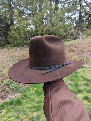 Brown Resistol 3x Beaver Vintage Cowboy Hat Hand Creased 60s • $120