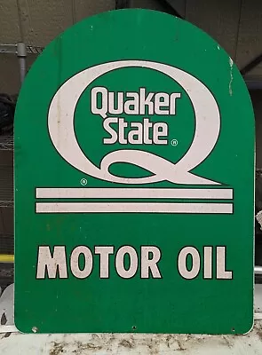 Vintage Quaker State Motor Oil Gas Station Sign Double Sided Tombstone • $249