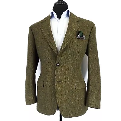 40 R Harris Tweed Natural Green Speckled Donegal Tweed Blazer Chipp J Press • $349