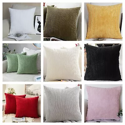 Plain Cushion Covers Corduroy Cord Jumbo Super Soft 16x16  / 40x40cm Pillow Case • £3.99