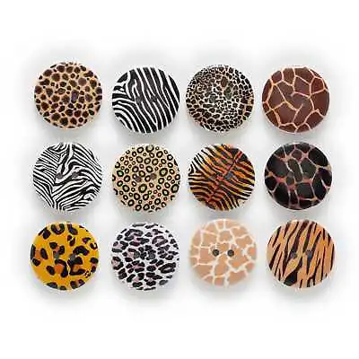50pcs Leopard Print Wood Buttons Sewing Scrapbooking Clothing Craft Making Decor • $3.29