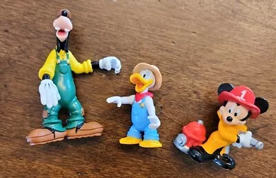 Mickey Mouse Fireman Figure Disney+ Goofy Mechanic Donald Duck Farmer Lot  2.5 + • $26.99