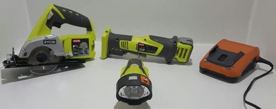 £135 • Buy Ryobi Cordless Tool Bundle - CR120, CS120, CKF120LM - W/ Charger & 12V Battery
