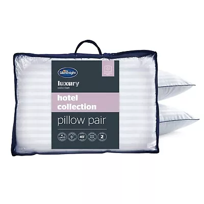 Silentnight Hotel Collection Pillows Luxury Piped 2 Two Pack Quality Soft Bed • £25.99