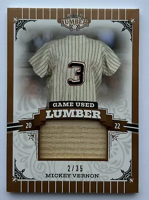2022 Leaf Lumber Baseball Mickey Vernon Game Used Bat Piece /35 • $0.99