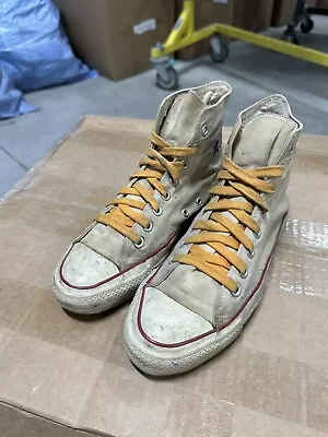 Vintage 70s 80s Converse Made In USA Purcell Chuck Taylor White Snakers 6.5 Vtg • $19.99