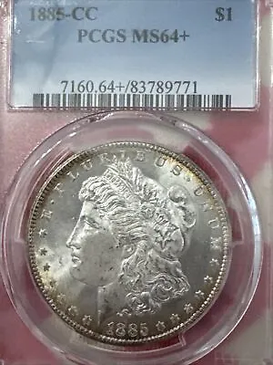 1885-CC PCGS MS64+ Morgan Silver Dollar Golden Toning PQ BU - Only 8K Higher • $840