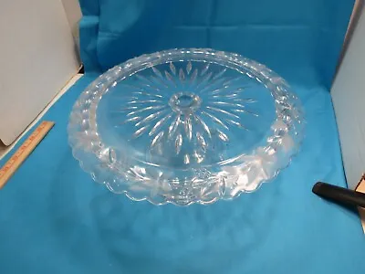 Mikasa Garden Terrace Footed Crystal Cake Plate Stand 13  ACROSS 4.5  TALL • $13.05