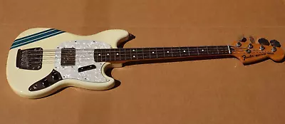 Fender Pawnshop Mustang Bass Competition Stripe Vintage White 2014 • $999.99