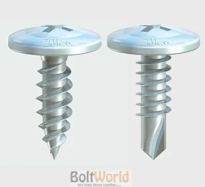 Zinc Drywall Wafer Head Screws - Self Drilling Or Sharp Point - Plaster Board • £6.01