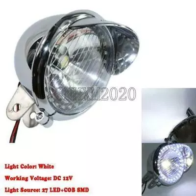 Chrome 12V Motorcycle LED Angel Eyes Fog Driving Light Headlight White Lighter • $22.60