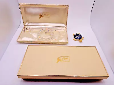 Old Vintage Coro Jewelry Turtle Brooch Pin + Necklace & Bracelet Set & Case Lot • $9.99