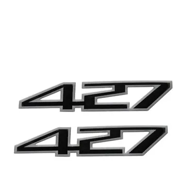 2x 427 Chevy ZL1 Z06 C6 Corvette Logo Gel Sticker Decal Trunk Hood Bumper Black • $10.66
