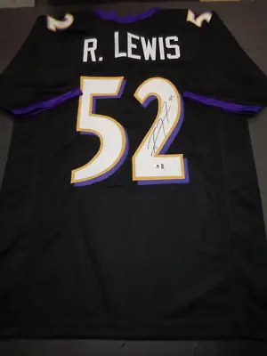 Ray Lewis Baltimore Ravens Autographed Custom Football Jersey GA Coa • $120