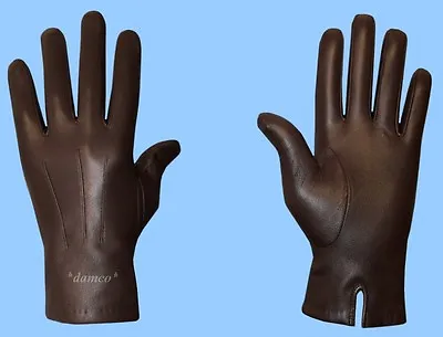NEW MENS Size 8.5 CASHMERE LINED GENUINE BROWN KID LEATHER GLOVES  • $55.95