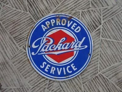 Porcelain Packard Service Enamel Metal Sign Size 6  Inch Round • $24.99
