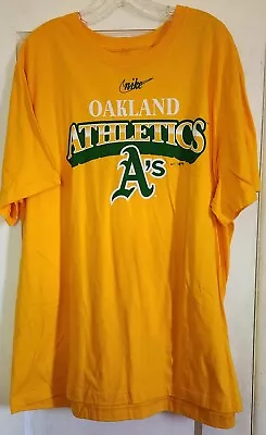 Nike Men's Gold Oakland A's Cooperstown Collection Rewind Arch T-Shirt NWOT • $15.99