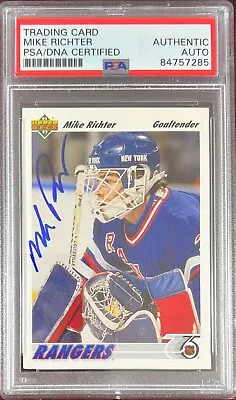 Mike Richter Auto Card 1991 Upper Deck #175 PSA Encapsulated NY Rangers • $63.99