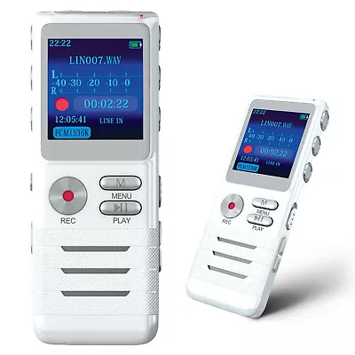 X100 Digital Voice Activated Recorder Portable Mini Tape Dictaphone White 8GB • $34.19