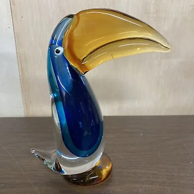 Large Murano Sommerso Glass Tropical Toucan Bird • $105.59