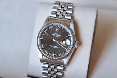 $11699 • Buy ROLEX Datejust 16234 - Black Dial, 18k White Gold Stainless Steel, Jubilee 