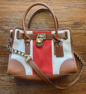 Michael Kors Preowned Handbag Orange White Leather • $50