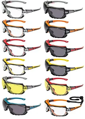 Global Vision Octane Anti Fog Safety Glasses/Goggles Gasket Motorcycle W/Cord • $16.99