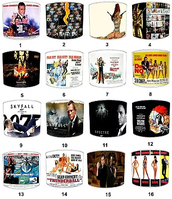 007 James Bond Lamp Shades Ideal To Match James Bond 007 Wall Decals & Stickers. • £27.99