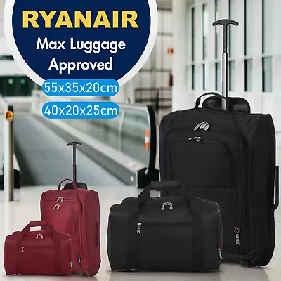 5 Cities Ryanair Maximum Cabin Trolley Luggage Bag And Carry On Cabin Bag Set • £22.99