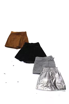 Zara Girls Unlined Stretch Metallic Button Front Skirt Silver Size 7 6 Lot 4 • $42.69