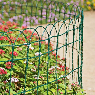 Garden Border Fence Green PVC Coated Wire Lawn Path Edge Edging Decorative Fence • £29.99