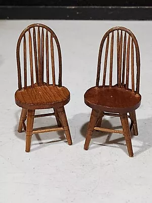 SET OF 2- Dollhouse Miniature Furniture SHACKMAN Japan WINDSOR CHAIRS Wood • $14.95