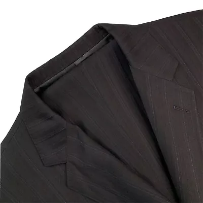 $395 • Buy Bespoke 44 L Giovanni Vacca X Zegna Trofeo Dark Brown Multi Stripe Wool Suit