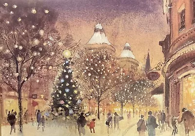 Christmas Snowy Street Scene Charity Christmas Card - SINGLE CARD - Ex The Works • £2.20