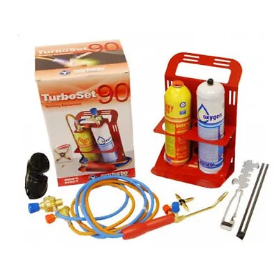 Portable Brazing Lead Welding Burning Roof Kit Oxy Turbo 90 Set Replaceable Gas • £163.95