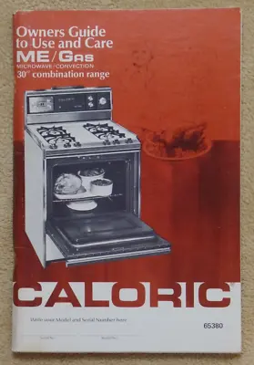 Vintage Caloric Range Manual 1980's # 65380 • $6