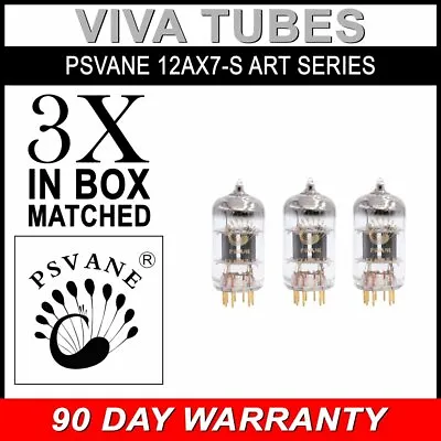 $196.16 • Buy Gain Matched Trio (3) Psvane 12AX7-S ECC83 Gold Pinss Art Series Vacuum Tubes