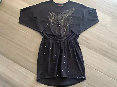 CATIMINI * Black Girls Dress Tunic * Constellation Print * Size 14 Fits Like 12 • $14