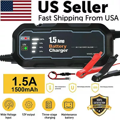 1500mAh Automatic Smart Battery Charger 12V Portable Car Auto Trickle Maintainer • $18.94