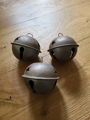 Antique Vintage Brass Sleigh Bells- Lot Of 3 - Not Strung (Loose) Stars • $20