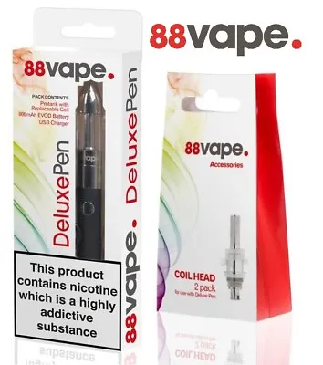 88Vape Deluxe Vape Pen Starter Kit E-Cigarette Electronic Vaping Or E-Cig Coils • £3.99