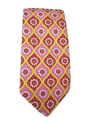 Vera Bradley For Baekgaard 100% Silk Pink Floral Design Neck Tie - White Daisy • $14.99