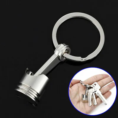 1x Car Engine Auto Part Silver Metal Piston Alloy Keychain Keyring Keyfob Decor • $4.25