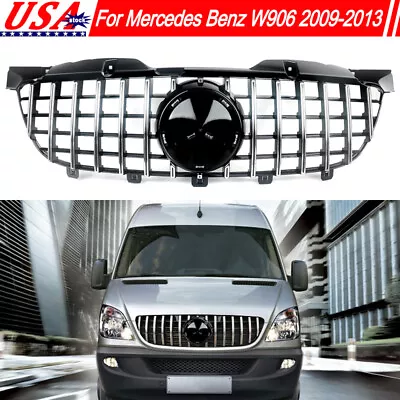 GT Front Bumper Grille For Mercedes Benz W906 Sprinter 2009-2013 Chrome+Black • $208.49