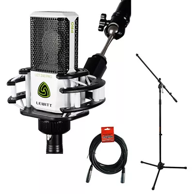 Lewitt LCT-240 Pro Condenser Mic Value Pack Bundle W/ Mic Stand & XLR Cable KIT • $139.99