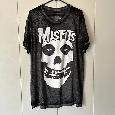 Misfits Thin Mens Womens Misfits Logo T Tshirt Black Live Nation XL • $12.88