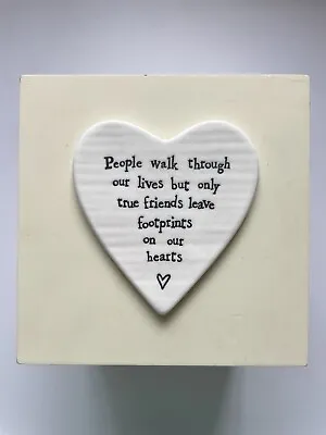 East Of India Wooden Gift Box Friends Quote RRP £27.99 Big Memory Box Keepsakes • £6.50