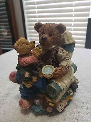 Vintage Collectable Boyds Bear Musical Figurine Grandpa Cub Rocking Chair  • $15