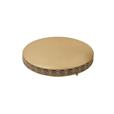 16  Gold Metal Fleur De Lis Round Pedestal Cake Stand Party Events Decorations • $23.21